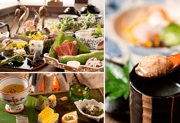 囲炉裏を囲んで飛騨の恵みと季節の味に舌鼓